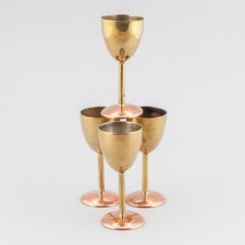 calici mini bicchieri - metallo lega - vintage - Set di 4