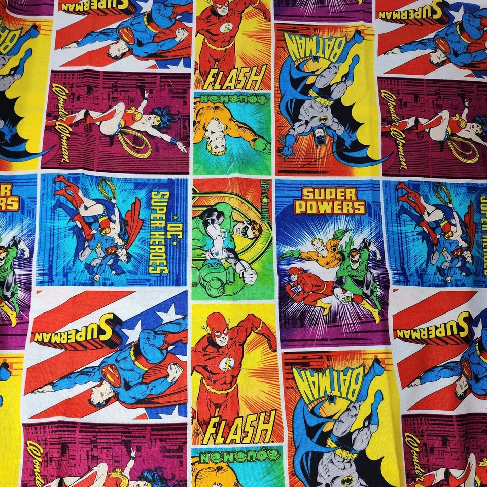 DC Super Heroes Camelot Fabrics Cotton 2/3 Yard OOP Superman Batman Super Powers - Image 2 of 4