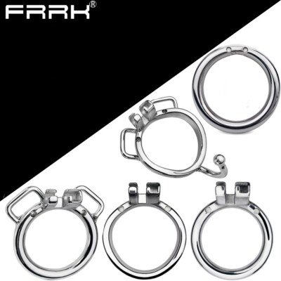 FRRK Stainless Steel Chastity Cage Ring Lock 40MM 45MM 50MM 55MM Accessories