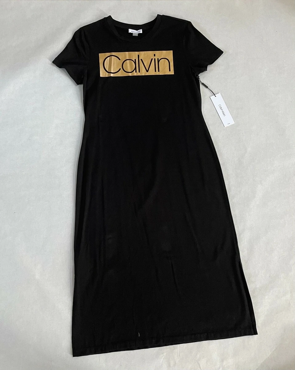 Calvin klein black cheap and gold dress