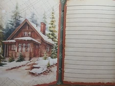 Junk Journal Blank Booklet "RUSTIC CHRISTMAS 2" LG 8.5"x5.5" 40pgs
