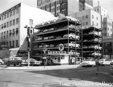 1940s Texaco Gas Station with Open Parking Garage - Vintage Photo Print