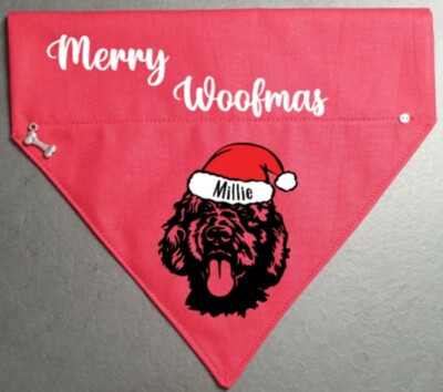 Cockapoo Dog Bandana Slide on Collar Neckerchief Scarf Gift Present ...