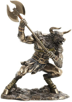 Minotaurus Krieger Minoische Kreatur aus dem Labyrinth Kaltguss Bronze Harz