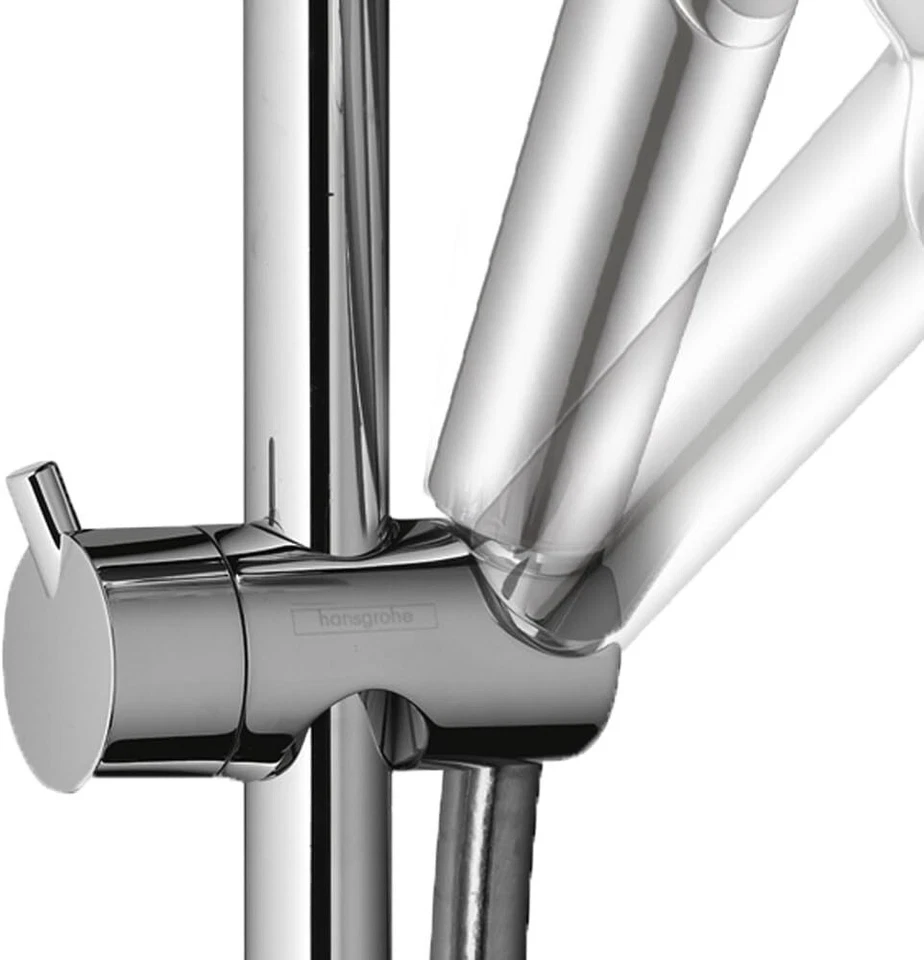 hansgrohe 4266000 Unica S conjunto de barra de parede 24 polegadas com chuveiro de mão multifuncional - Imagem 3 de 4