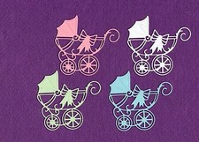 BABY CARRIAGE 2 die cuts scrapbook cards