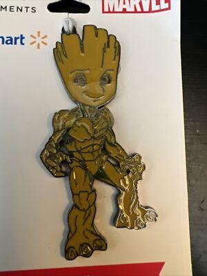 Hallmark Ornament Christmas tree Flat Metal Marvel Groot Guardians