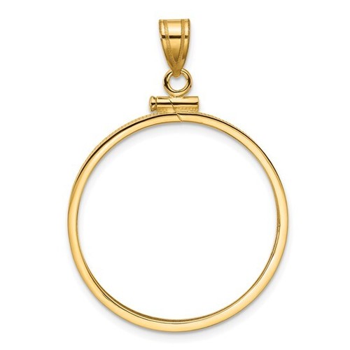 14K ECHT Gold 1/2 oz American Eagle Schraubverschluss Münze Einfassung Anhänger Charm 27x2,3 mm - Bild 6 von 10
