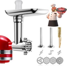 Kitchenaid Metal Food Grinder Attachment Set with 15 Accessories, Silver