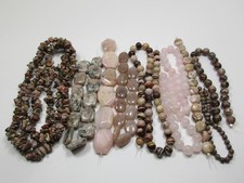 1/2 lb. Bulk Lot - Gemstone Beads / Jasper, Sunstone  Rose Quartz