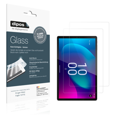 2x Schutzfolie für Kruger Matz Eagle 1077S - Anti-Shock 9H Folie dipos Glass