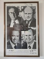 Alan Shepard Dick Cheney Henry Kissinger GBush Signed 16x24 Framed Poster NASA
