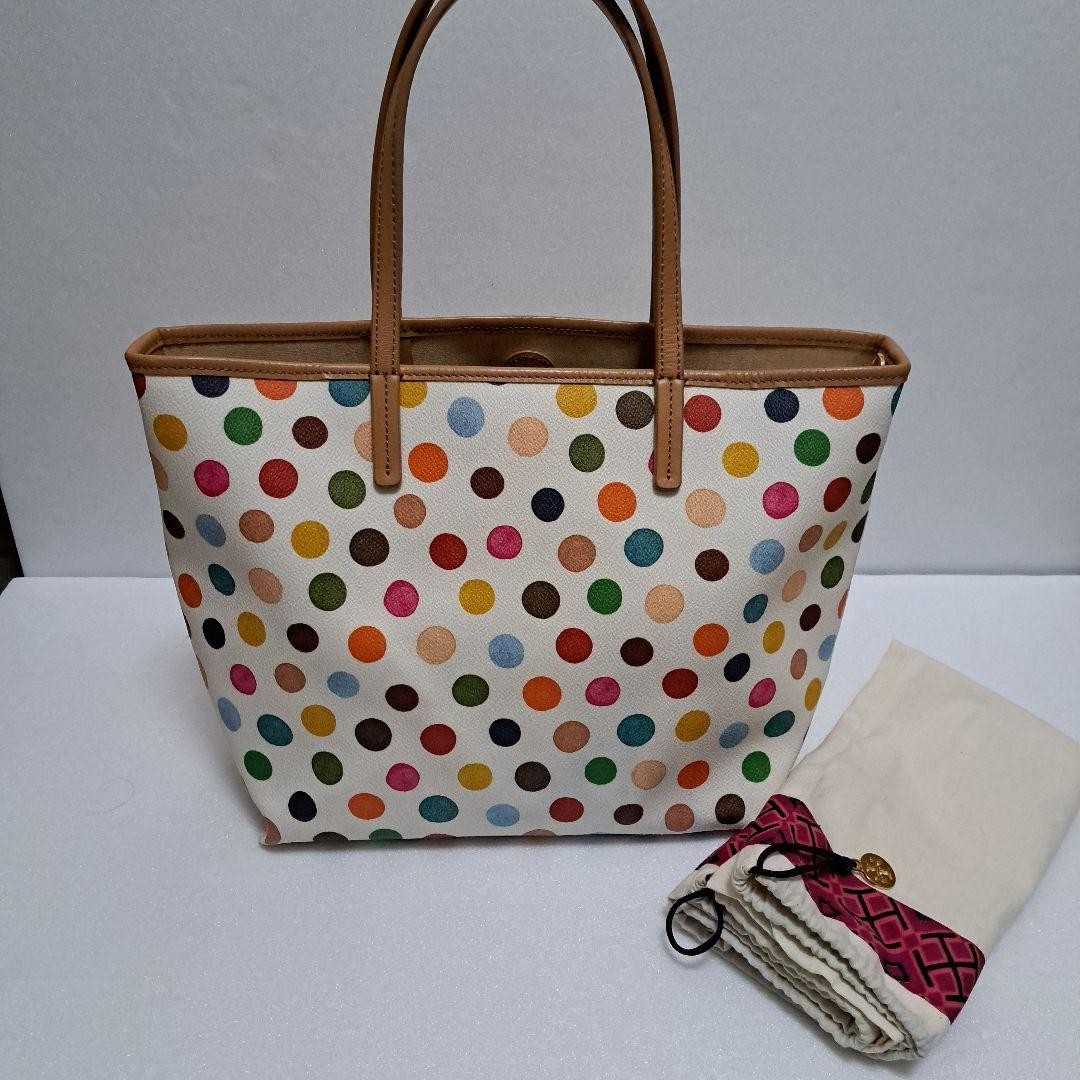 TORY BURCH Dot Pattern Multicolor Leather Tote Ba… - image 2