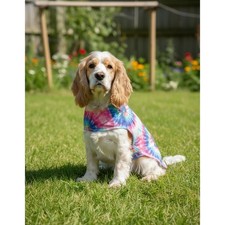 Canada Pooch Athletics Tie Dye Dog Vest Pink Blue Teal Pet Apparel L