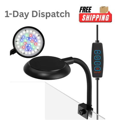 DaToo Mini Clip On Aquarium Light 7W Dimmable for 1-3 Gallon Tank.