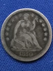 1850 O Seated Liberty Half Dime- New Orleans, Large O Mintmark, Good Details