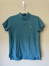 Polo Ralph Lauren Polo Shirt Cotton Custom Fit Blue Men's Size Medium