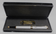 Caesars Palace Las Vegas Pen & Key Ring Set  Silver Gold & Black  Original Case