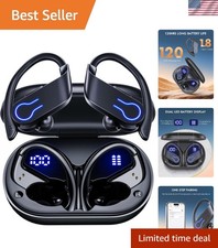 Bluetooth 5.3 Wireless Earbuds with 120H Playtime Noise Cancellation - Black