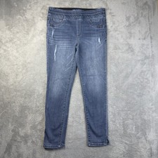 Democracy Jeggings Womens 4 Blue Ab Solution Mid Rise Whiskered Stretch Denim