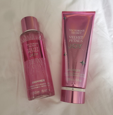 Victoria's Secret Velvet Petals Joy Shimmer Mist Spray + Body Lotion Set