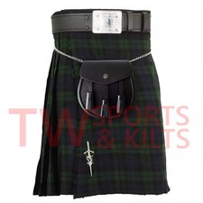 Scottish Outfit Black Watch Tartan Kilt Set - 08 Pieces Kilt Accessories for Men