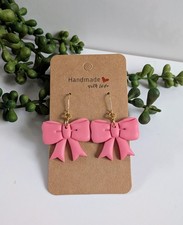 💕 Bow Handmade Polymer Clay Earrings💕