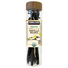 KIRKLAND ORGANIC MADAGASCAR VANILLA BEANS -20 PREMIUM GOURMET GRADE BEANS