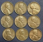 Lincoln Cents. Lot Of 9. 1953, 54, 55 P, D, S. Maybe Fine Or Better Condition