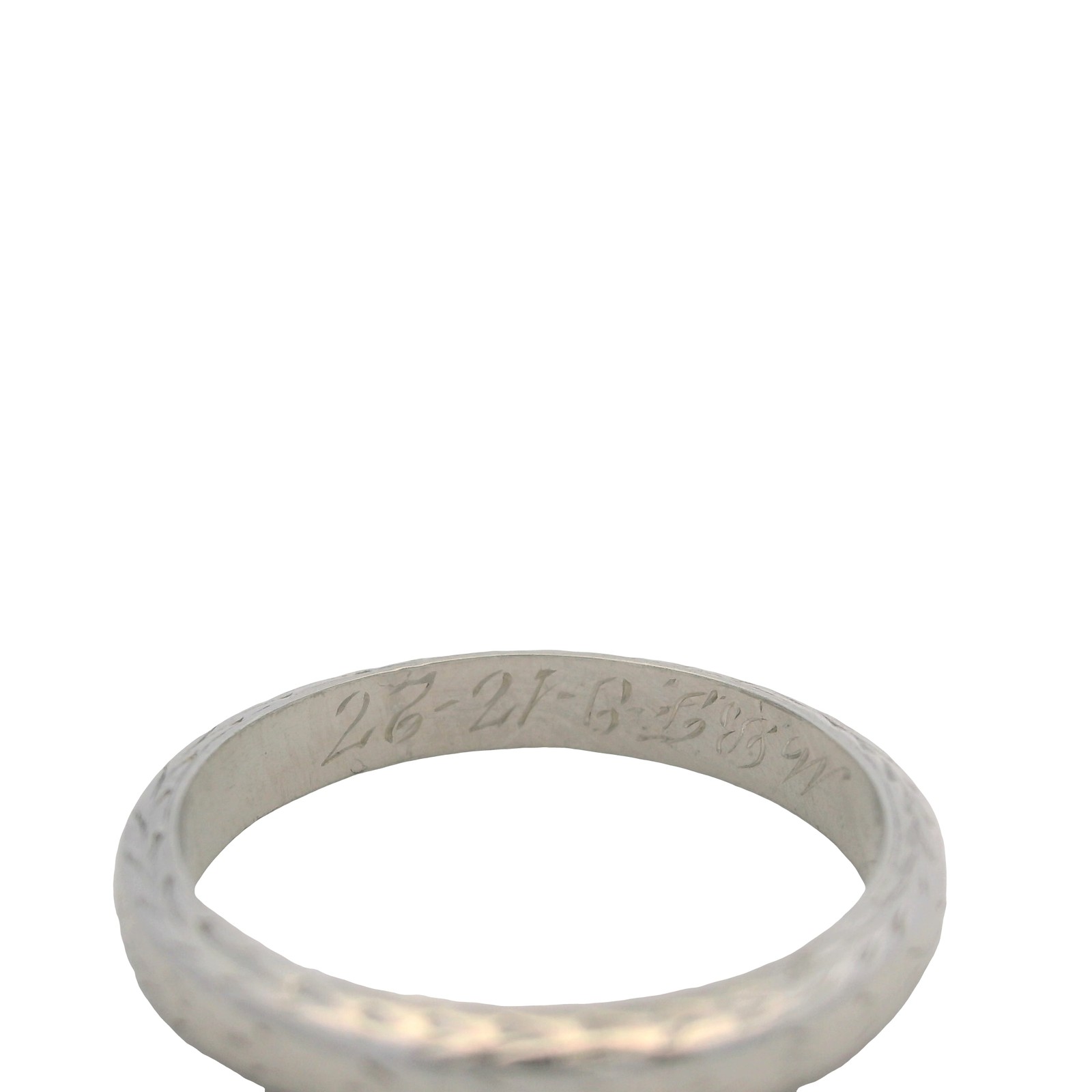 Antique c1927 Solid Platinum Wheat Pattern Weddin… - image 4