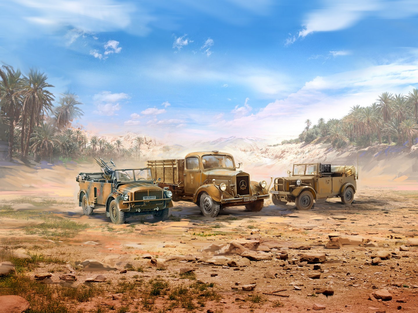 ICM 1:35 Vehicles of the DAK German WWII Afrika Korps (Set of 3) Plastic Mode...