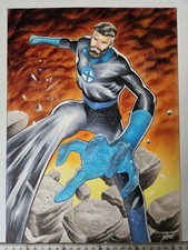 Mister Fantastic Original Painting A3 Upper Deck Card Art Rafa Sandoval Marvel