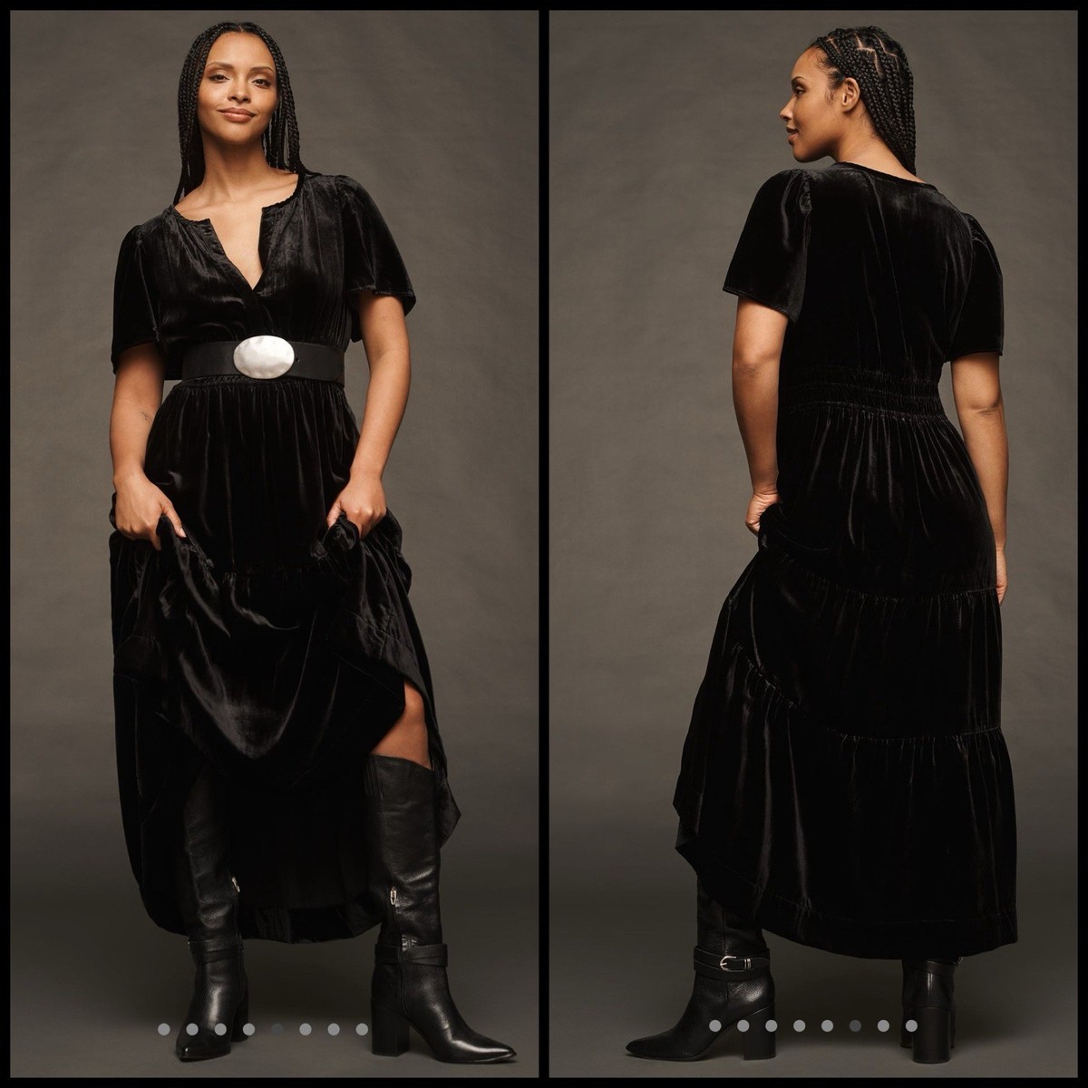 chinese dress ladies Anthropologie Payal Jain Beaded Velvet Maxi Dress Plus Size 1X Black New –  Finds For You