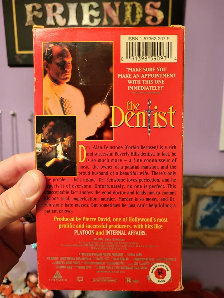 The Dentist  VHS (1996) Vidmark Entertainment Rare Red Box Edition (HTF OOP)  - Image 2 of 4