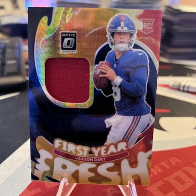 2025 Optic - First Year Fresh Jaxson Dart  Blue Hyper RC Giants Patch