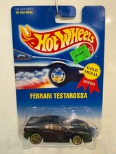 Hot Wheels Ferrari Testarossa Black/Tan 1997 #35 Gold Mesh Wheels 1991 - NOS