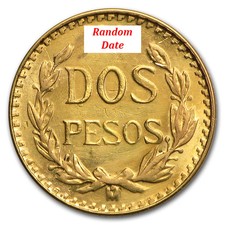 Mexican 2 Peso Gold Coin - .0482 oz AGW .900 Fine Gold World Coin 5913.07 per troy oz
