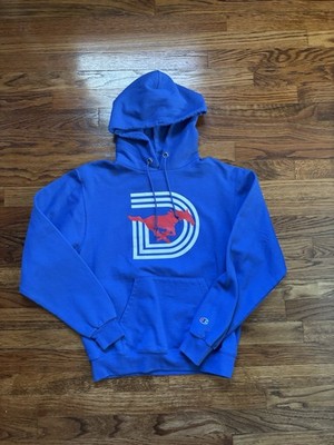 VTG SMU Mustangs Triple D Hoodie Mens Sm Blue Champion Sweatshirt Pullover NCAA