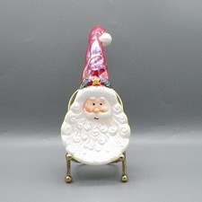 Santa Spoon Rest Ceramic Christmas Decor 8" long