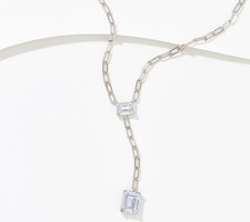 Diamonique Sterling Silver Emerald Cut Paperc...