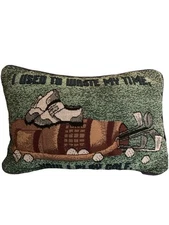 I Used To Waste My Time, Now I Play Golf Tapestry Throw Pillow