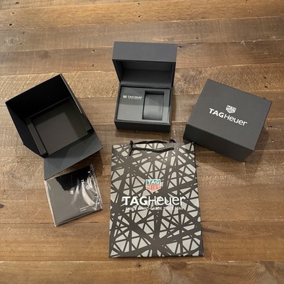 TAG Heuer Empty Grey Luxury Watch Display Box With shop Bag And Quartz Manual