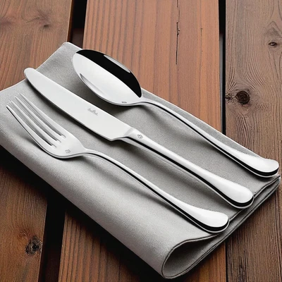 Juego de 3 cubiertos ROSENTHAL Victoria acero inoxidable 18/10 - tenedor cuchillo cuchara - distribuidor