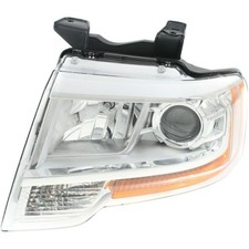 Headlight Left Clear Lens Chrome for Ford Expedition 2015-2017