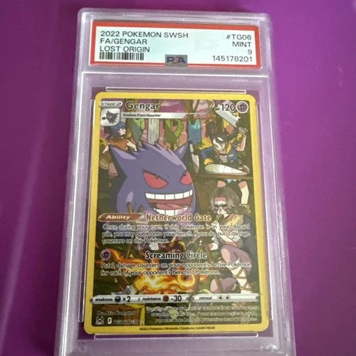 2022 POKEMON SWORD & SHIELD LOST ORIGIN #TG06 FULL ART/GENGAR PSA 9