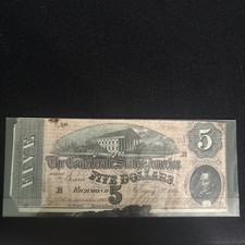 1864 Confederate States of America $5 Note