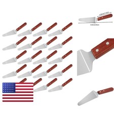 FUNSUEI 20 Pack 10 Inches Wood Handle Pizza Pie Server Stainless Steel Spatula
