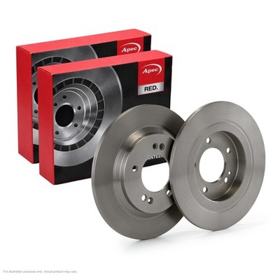 2X APEC Rear Brake Discs for KIA PROCEED 2018- 284mm Solid DSK3016