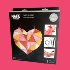 Make Market Stained Glass Kit DIY Pre-Cut Glass Heart Design