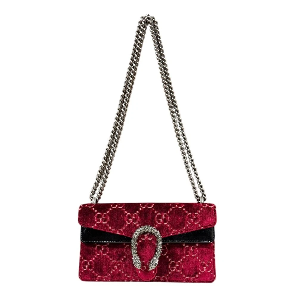 Gucci Small Shoulder Bag Dionysus Shoulder Bag Velvet 499623 Red Women s GUCCI